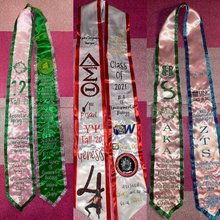 Load image into Gallery viewer, 72&quot; Custom Graduation Stole w/ Trim - Embroidery &amp; Vinyl
