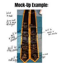 Load image into Gallery viewer, 72&quot; Custom Graduation Stole w/ Trim - Embroidery
